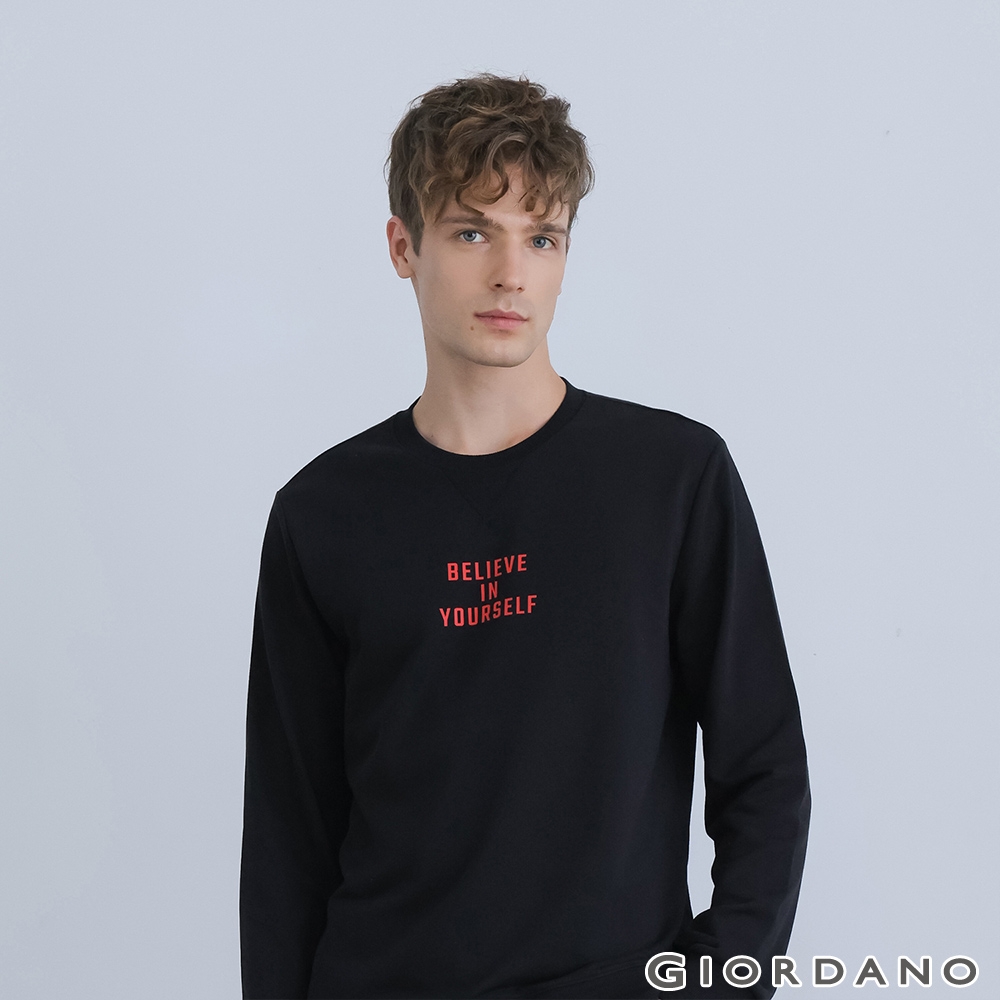 【時時樂限定】GIORDANO 男/女裝 簡約標語大學T恤(多款任選) product image 1