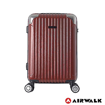 AIRWALK - 都市行旅20吋特光立體拉絲金屬護角輕質拉鍊行李箱-共2色