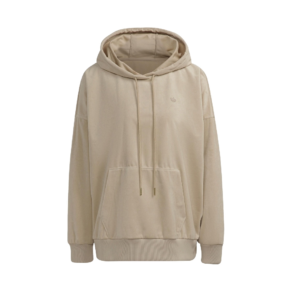 adidas 帽T ADICOLOR Hoodie 女款 愛迪達 三葉草 連帽上衣 基本款 穿搭 米 H22830