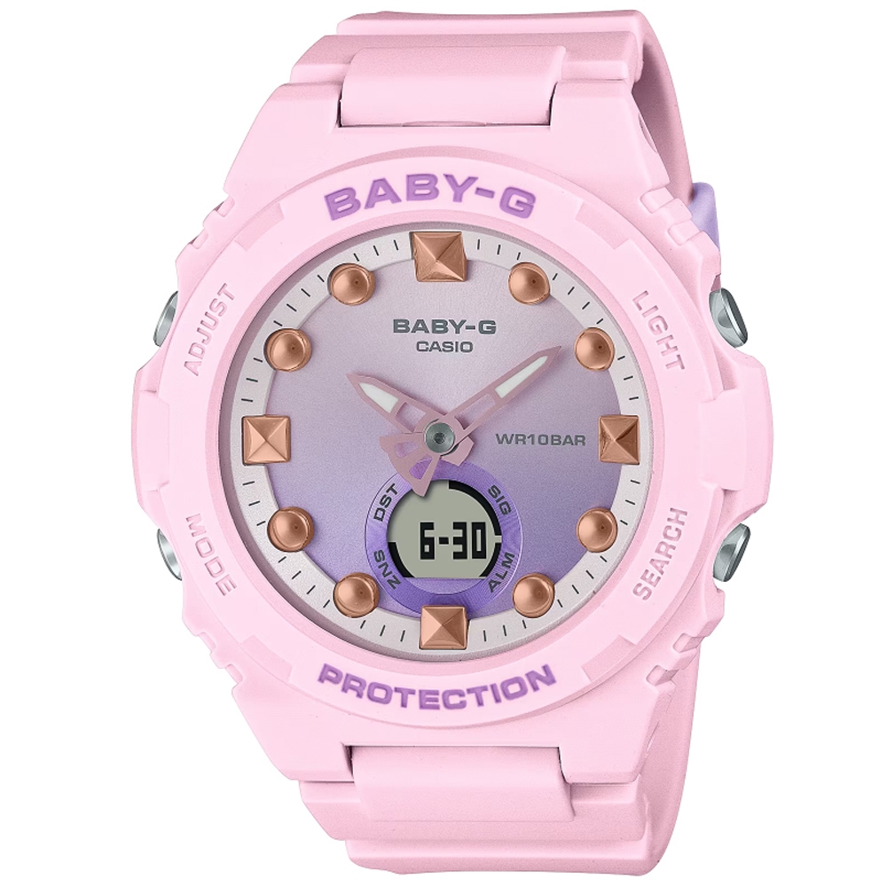 CASIO 卡西歐 BABY-G 夏季海灘雙顯腕錶 母親節 禮物 42.4mm / BGA-320-4A
