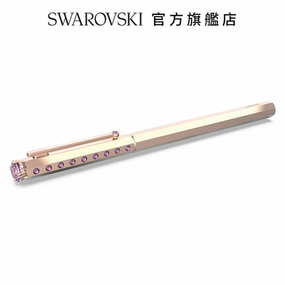 SWAROVSKI 施華洛世奇 圓珠筆經典, 粉紅色, 鍍玫瑰金色調