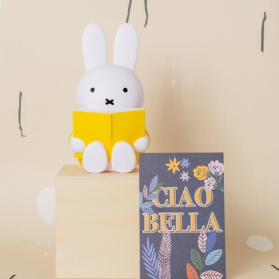 【比利時AP MIFFY】Miffy米菲兔閱讀公仔存錢筒(中號)-黃色