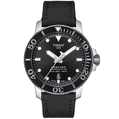 TISSOT天梭 Seastar 1000海星300米潛水機械錶-43mm/黑水鬼(T1204071705100)