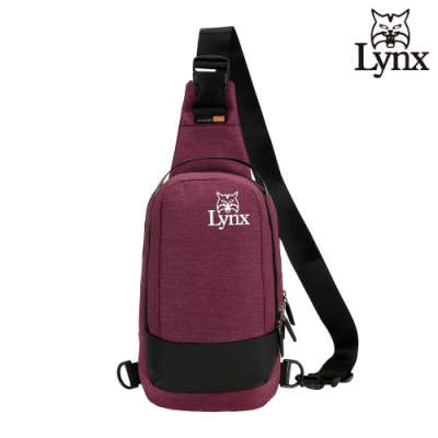 【Lynx】美國山貓極簡休閒防潑水布包單肩包 胸包 紅色
