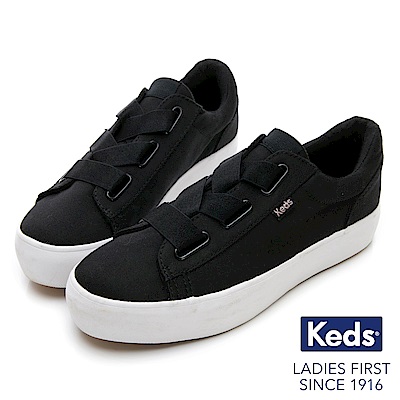 Keds TRIPLE CROSS 彈性鞋帶厚底休閒鞋-黑色