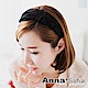 AnnaSofia 側單結光感牛奶絲 韓式寬髮箍(酷黑系) product thumbnail 1
