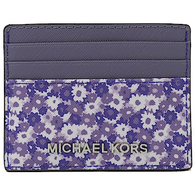 MICHAEL KORS Jet Set 簡易式小碎花PVC卡夾(紫)