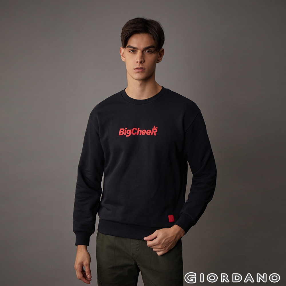 GIORDANO 男裝兔氣揚眉大學TEE - 32 標誌黑