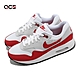 Nike 休閒鞋 Air Max 1 GS 大童鞋 女鞋 白 紅 灰 氣墊 復古 經典 DZ3307-003 product thumbnail 1