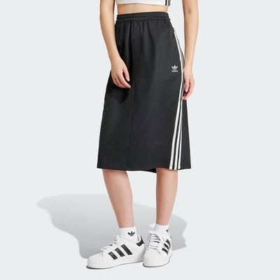 adidas 愛迪達 長裙 女款 運動裙 三葉草 亞規 3S MIDI SKIRT 黑 IR6101