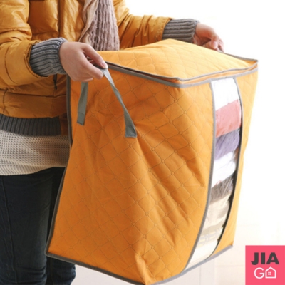 JIAGO 竹碳棉被衣物收納袋-直式小號
