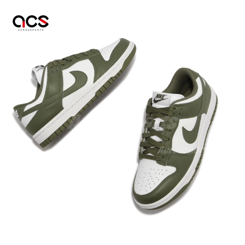 Nike Wmns Dunk Low 女鞋橄欖綠墨綠白經典低筒皮革Medium Olive DD1503