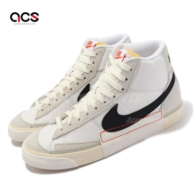 Nike 休閒鞋 Blazer Mid 77 Pro Club 男鞋 白 黑 拼接 高筒 復古 DQ7673-100