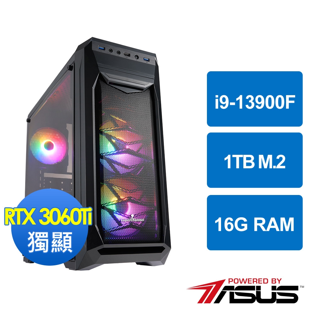 華碩B760平台[雷鬥俠士]i9-13900F/16G/RTX 3060 Ti/1TB_M2