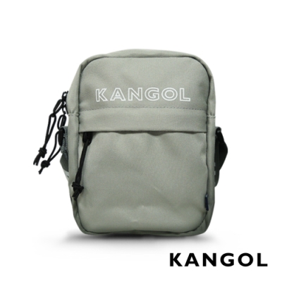 KANGOL LIBERTY系列 韓版潮流LOGO背帶小型側背包-淺灰 KG1194