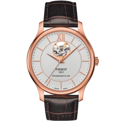 TISSOT 天梭 官方授權 Tradition 古典懷舊機械錶(T0639073603800)40mm