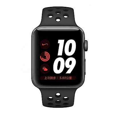 Apple Watch S3 Nike+ (LTE) 38mm太空灰鋁金屬錶殼+黑色錶帶