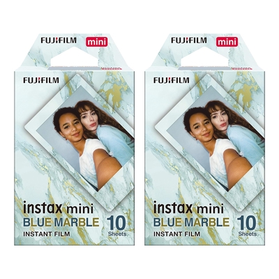 【FUJIFILM】富士 instax mini   BLUE MARBLE 藍色大理石底片 2入組 拍立得底片 黑邊底片 富士即可拍 相機底片