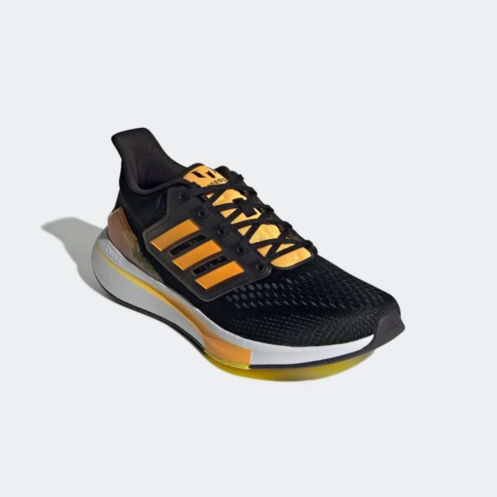 adidas 慢跑鞋 男鞋 運動鞋 緩震 EQ21 RUN 黑黃 GZ4082