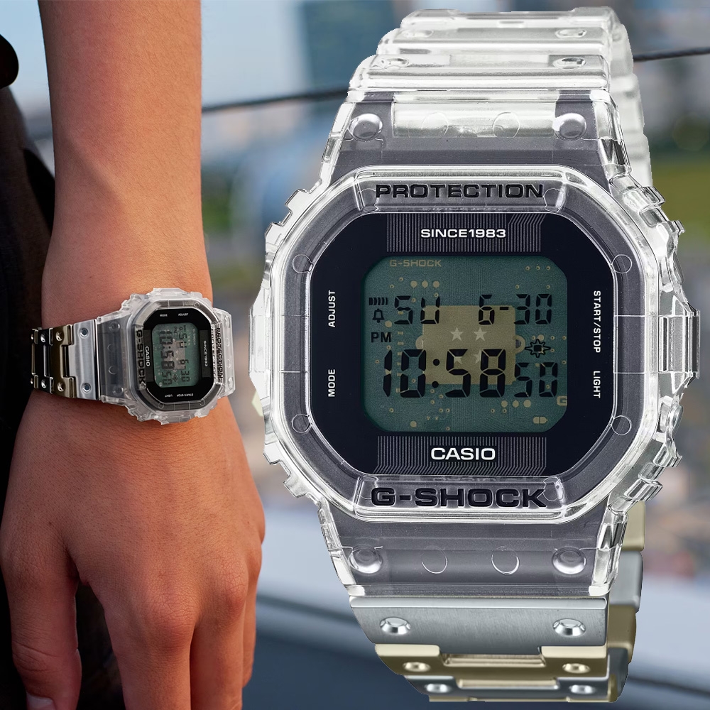 CASIO 卡西歐G-SHOCK 40週年透視結構電子腕錶48.9*43.8mm / DWE-5640RX