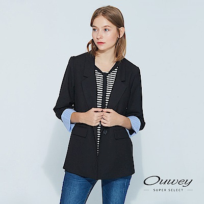 OUWEY歐薇 時尚簡約西裝外套(黑)