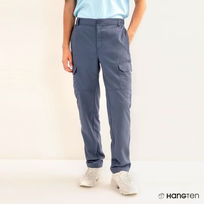 Hang Ten-男裝-REGULAR FIT提織口袋吸濕排汗長褲-藍