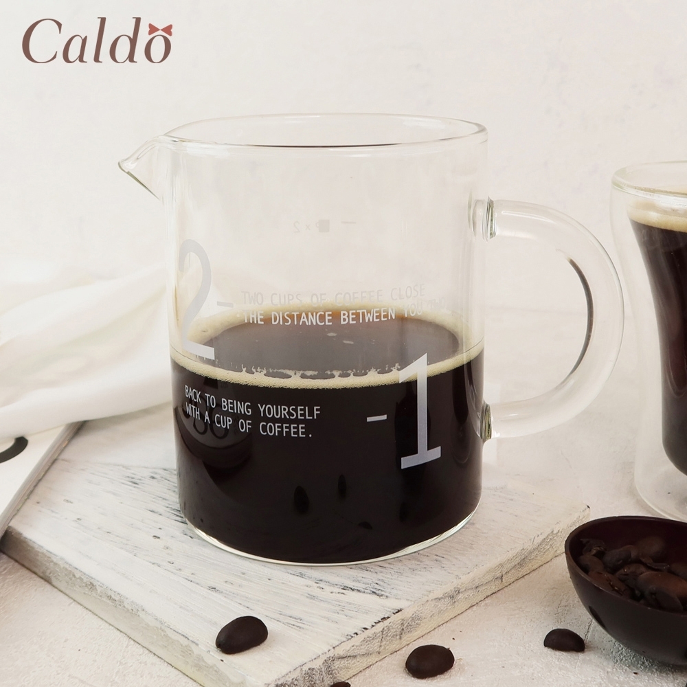 【Caldo卡朵生活】職人手沖耐熱玻璃咖啡分享公杯 350ML(快)