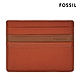 FOSSIL Kieran 真皮撞色卡夾-磚紅色 SML1862619 product thumbnail 1