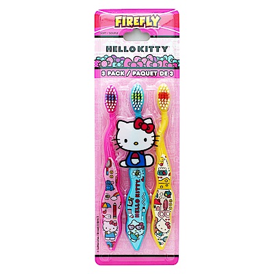 美國 FIREFLY Hello Kitty 兒童牙刷(3入裝)