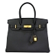 HERMES BIRKIN Epson防刮牛皮柏金包(30CM/黑89/金釦) product thumbnail 1