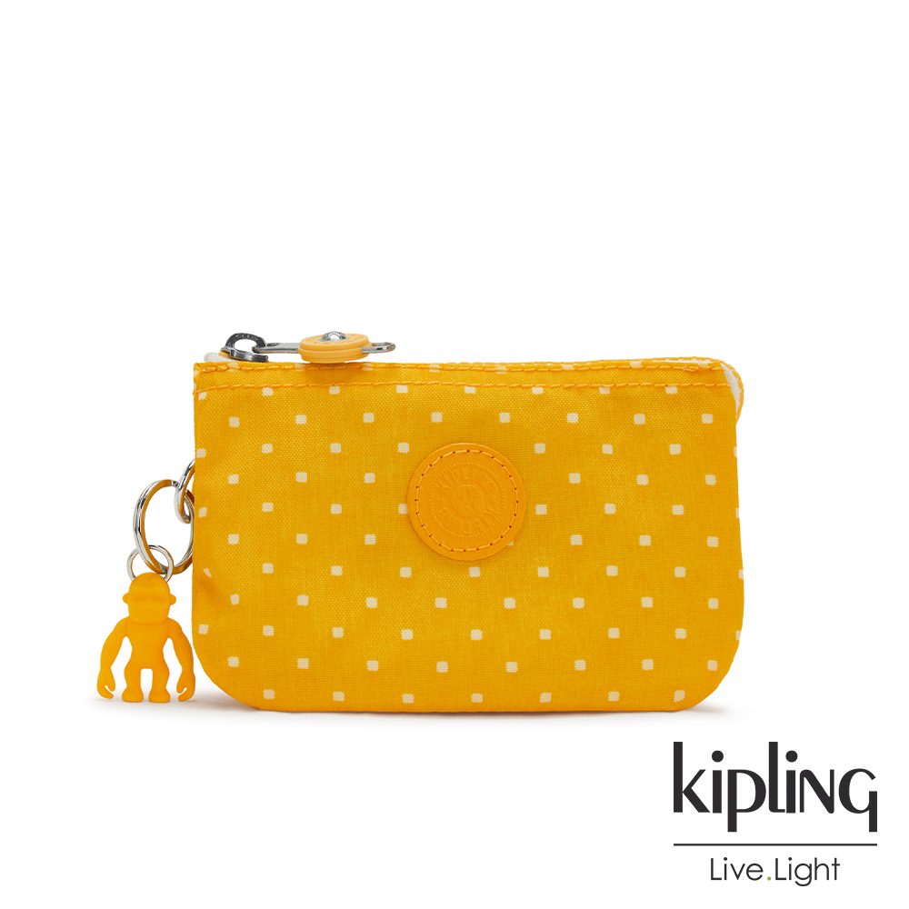 Kipling 點點奶油萊姆黃三夾層配件包-CREATIVITY S