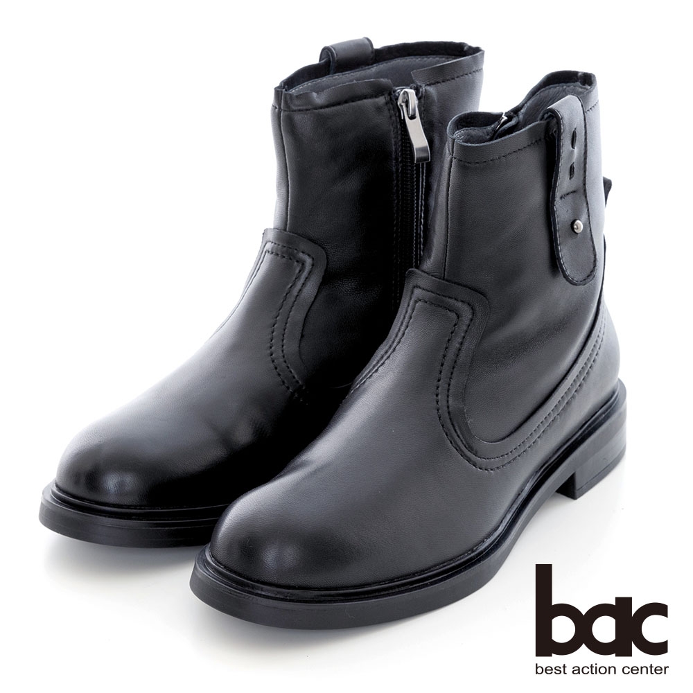 【bac】簡約擦色感率性短靴-黑