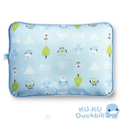 KUKU酷咕鴨 3D超透氣嬰兒護頭枕(藍/粉)