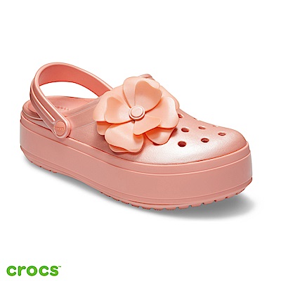 Crocs 卡駱馳 (中性鞋) 立體花朵厚底卡駱班 205746-737