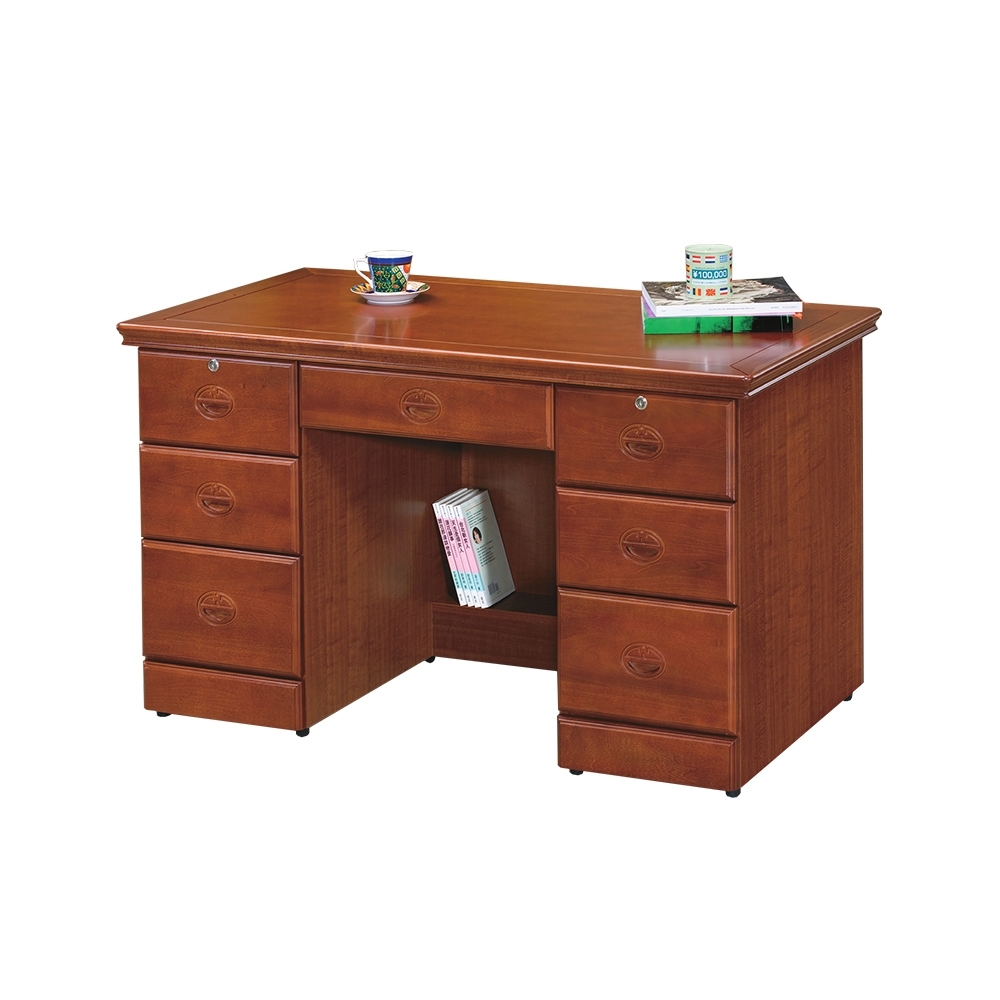 柏蒂家居-路德4.2尺實木辦公桌/書桌/工作桌-126x65x80cm