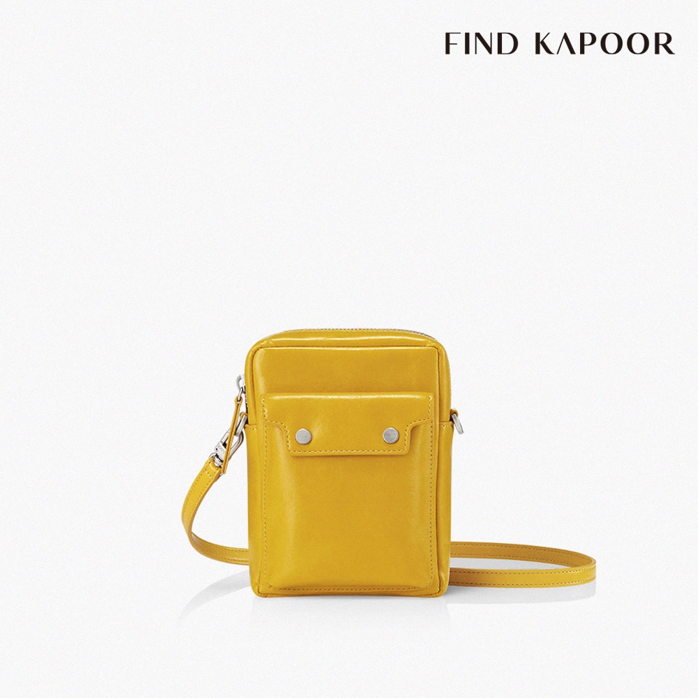 FIND KAPOOR MARC 12 褶紋系列 拉鍊斜背小方包- 黃色