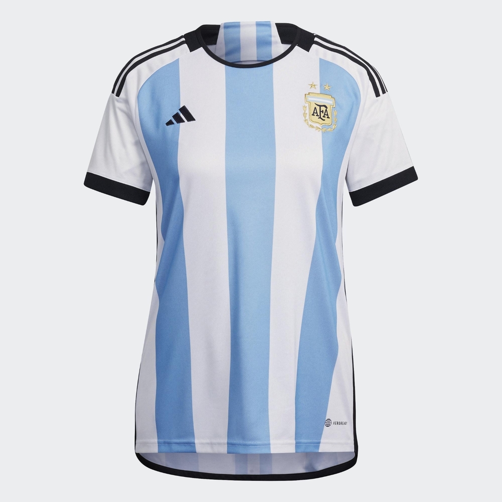 ADIDAS AFA H JSY W D女足球阿根廷隊短袖上衣-藍白-HF1485 product image 1