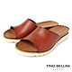 Tino Bellini 西班牙進口自然簡約牛皮舒足平底涼拖鞋-棕 product thumbnail 1