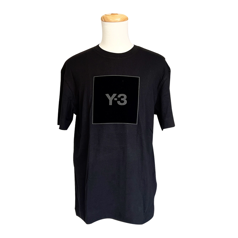 Y-3 品牌絨毛Logo短袖上衣(HB3332-黑)