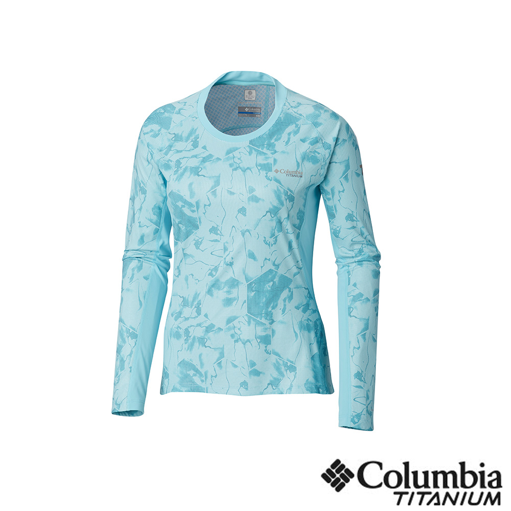 Columbia 哥倫比亞女款-鈦50涼感快排抗曬長袖上衣-藍色 UAR26510
