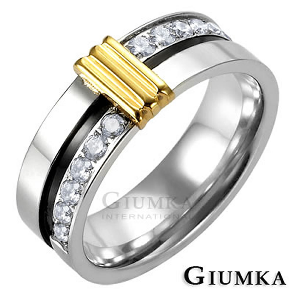 GIUMKA 唯愛情侶白鋼戒指 寬版男戒