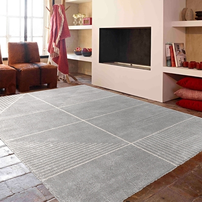 范登伯格 - FJORD 比利時極簡風地毯-格子灰(200 x 290cm)