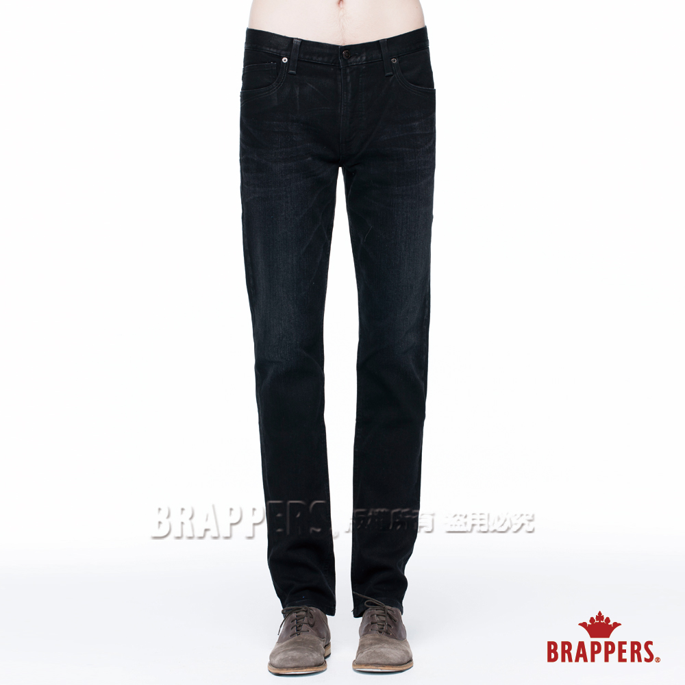 BRAPPERS 男款 HM中腰系列-中腰彈性窄直筒褲-黑