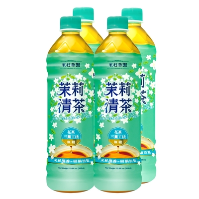 茉莉茶園-無糖茉莉清茶-585ml*4入