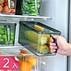 【荷生活】可疊加帶手柄冰箱保鮮盒收納盒 帶隔板可瀝水整理盒-2入 product thumbnail 1