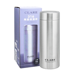 CLARE 316陶瓷全鋼保溫杯-300ml-不鏽鋼色-1入組