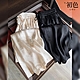 初色 清涼素色垂感闊腿提花鬆緊腰系帶休閒褲長褲-共2色-69339(M-XL可選) product thumbnail 1