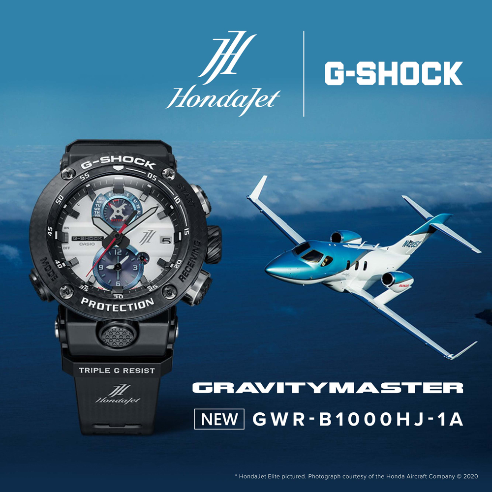 CASIO卡西歐 G-SHOCK 電波 藍牙 太陽能電力 HondaJet聯名 GWR-B1000HJ-1A_46.4mm