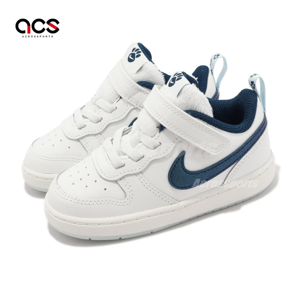 Nike 休閒鞋 Court Borough Low 2 SE TDV 小童鞋 白 藍 經典 基本款 皮革 DQ5981-100