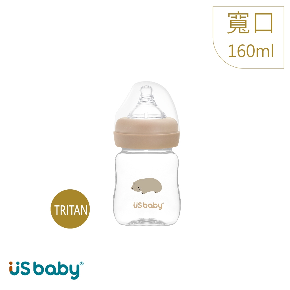 US baby 優生真母感TRITAN奶瓶 寬口S160ml(棕熊/白海豚)